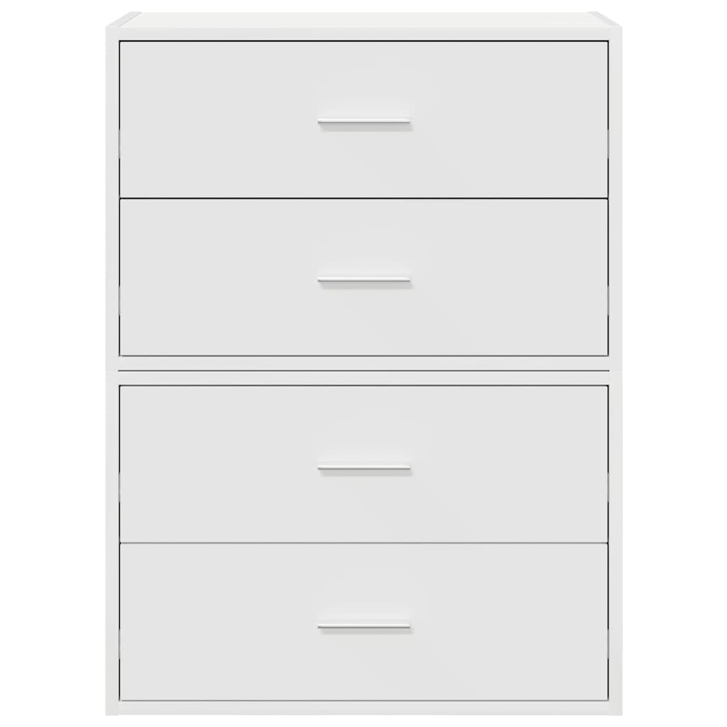 skabe med 2 skuffer 2 stk. 60x31x40 cm konstrueret træ hvid