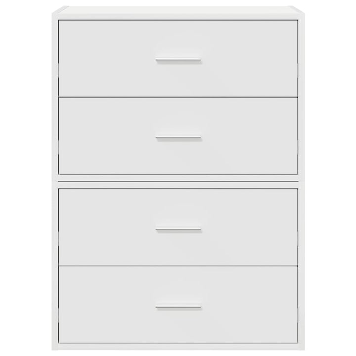 skabe med 2 skuffer 2 stk. 60x31x40 cm konstrueret træ hvid