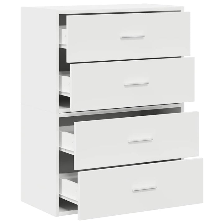 skabe med 2 skuffer 2 stk. 60x31x40 cm konstrueret træ hvid