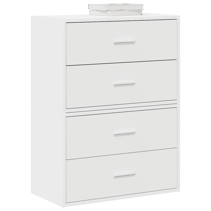 skabe med 2 skuffer 2 stk. 60x31x40 cm konstrueret træ hvid