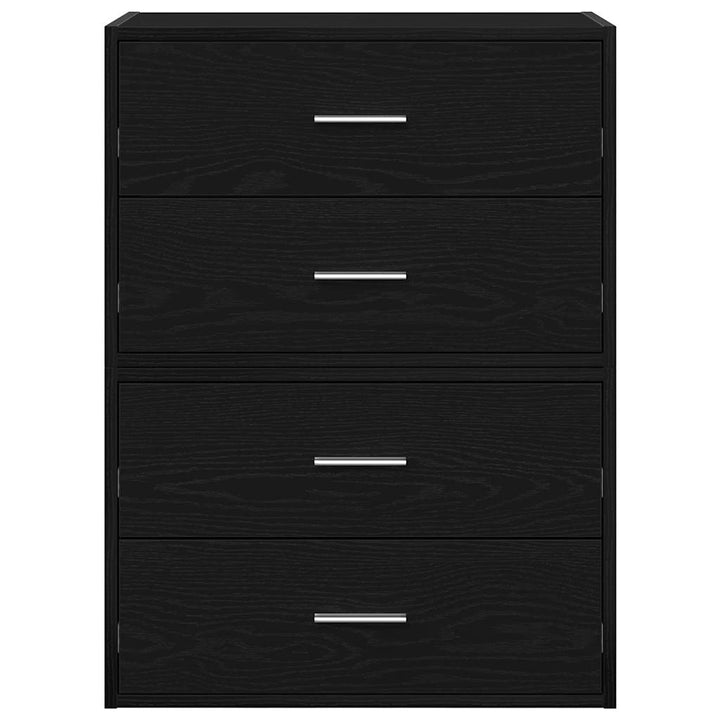 skabe med 2 skuffer 2 stk. 60x31x40 cm konstrueret træ sort-eg