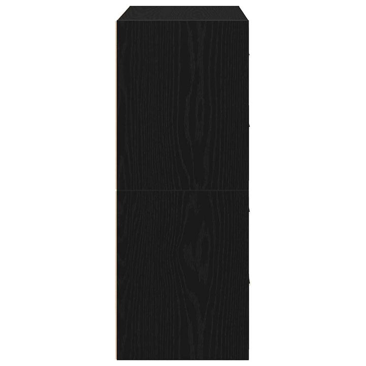 skabe med 2 skuffer 2 stk. 60x31x40 cm konstrueret træ sort-eg