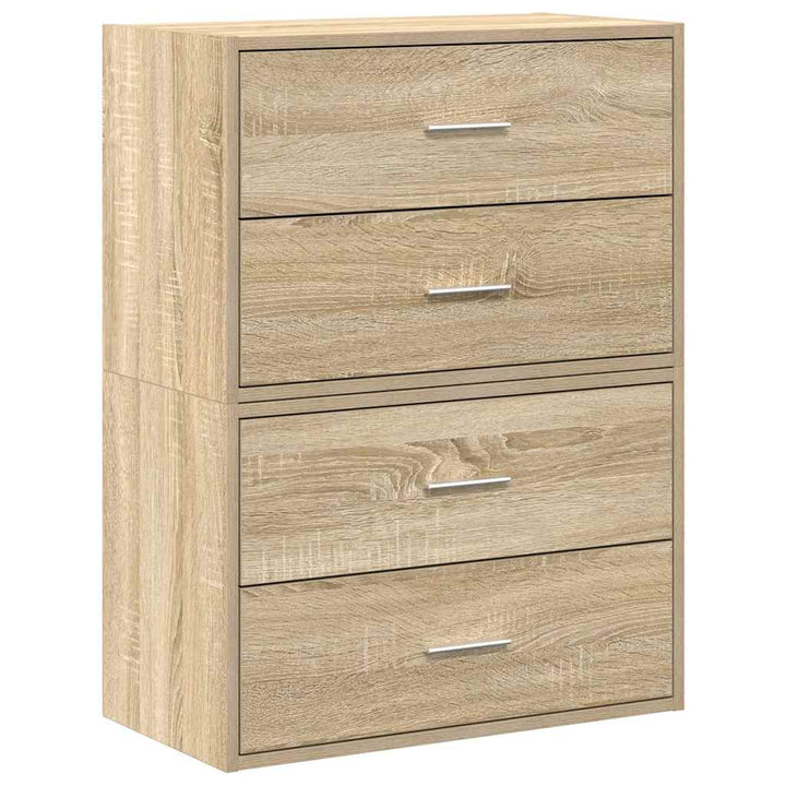 skabe med 4 skuffer 2 stk. 60x31x40cm konstrueret træ sonoma-eg