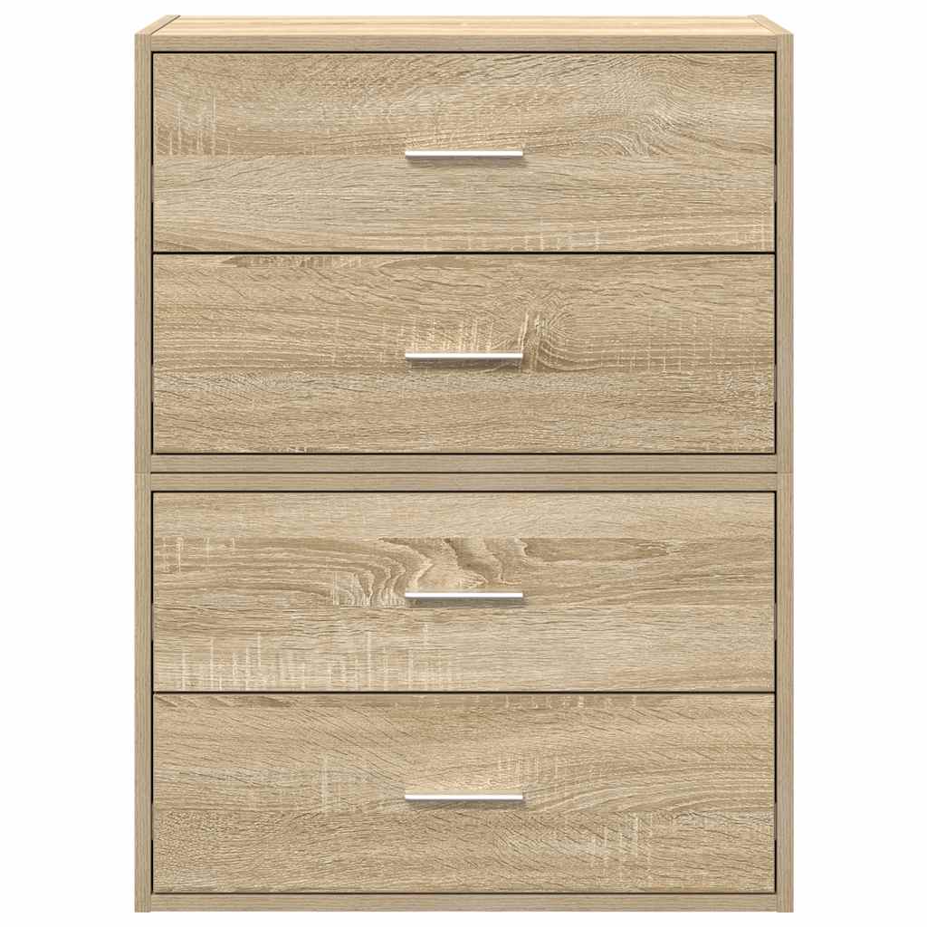 skabe med 4 skuffer 2 stk. 60x31x40cm konstrueret træ sonoma-eg