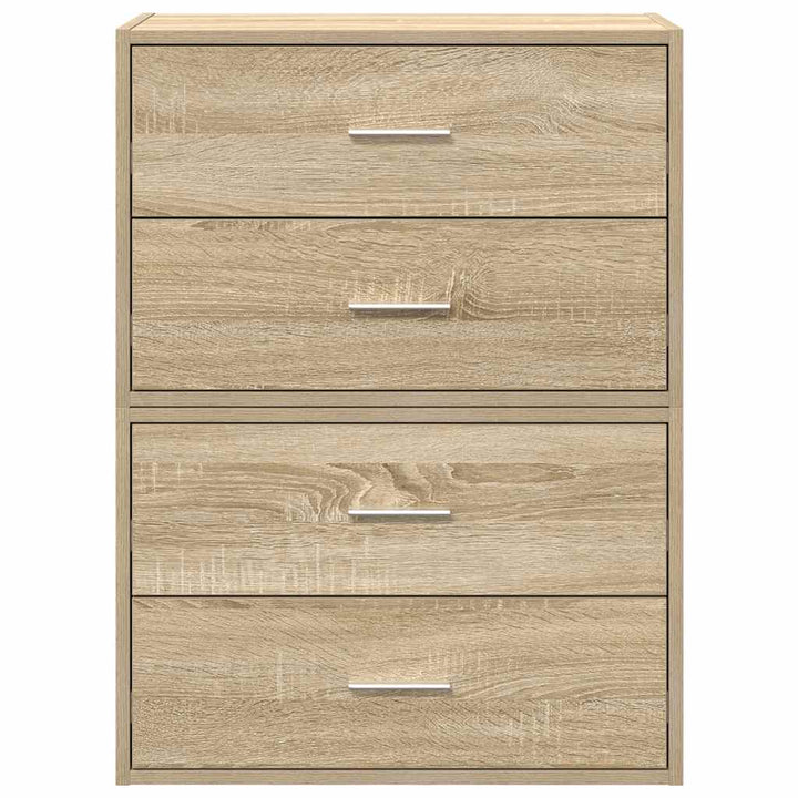 skabe med 4 skuffer 2 stk. 60x31x40cm konstrueret træ sonoma-eg