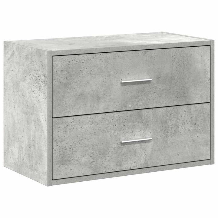 skab med 2 skuffer 60x31x40 cm konstrueret træ betongrå