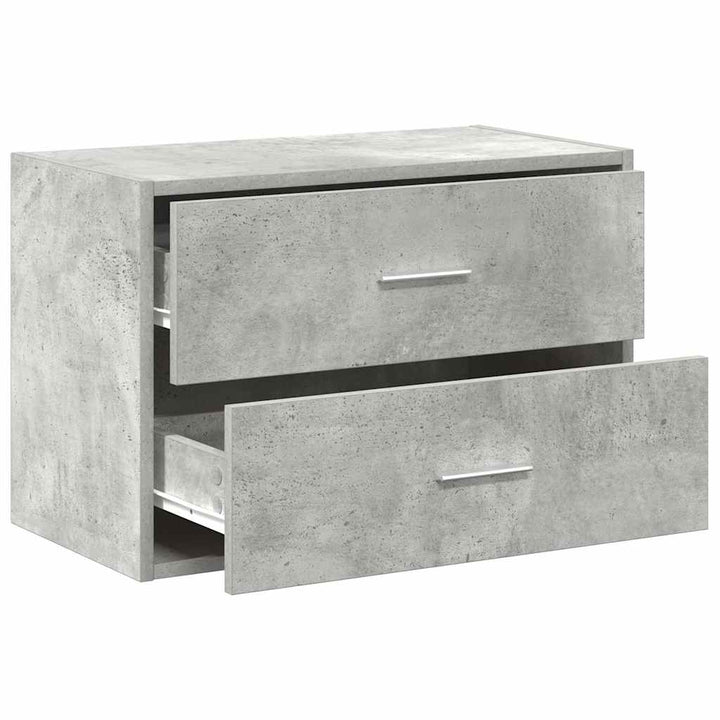 skab med 2 skuffer 60x31x40 cm konstrueret træ betongrå