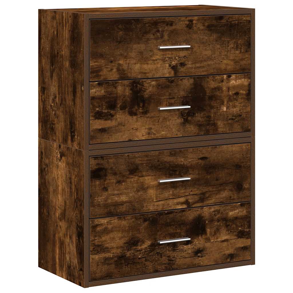 skabe med 2 skuffer 2 stk. 60x31x40 cm røget egetræsfarve