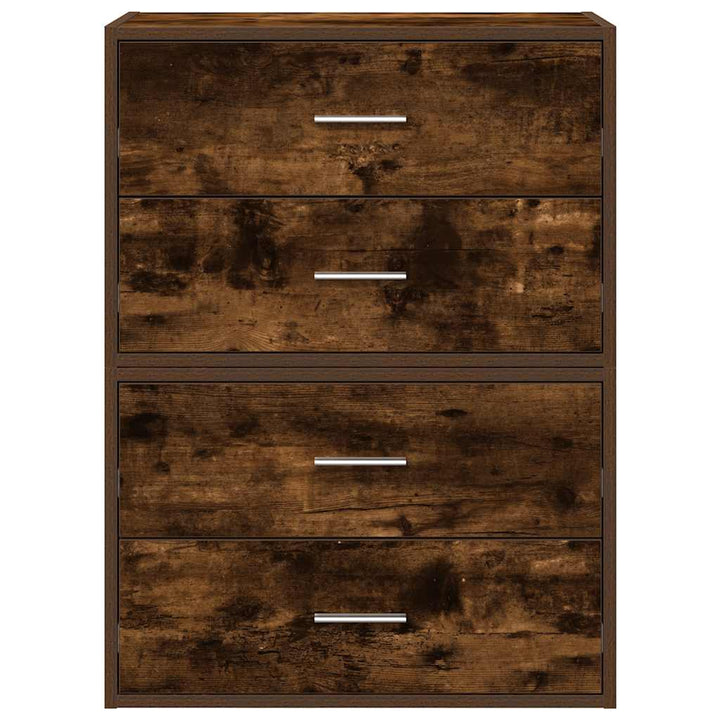 skabe med 2 skuffer 2 stk. 60x31x40 cm røget egetræsfarve