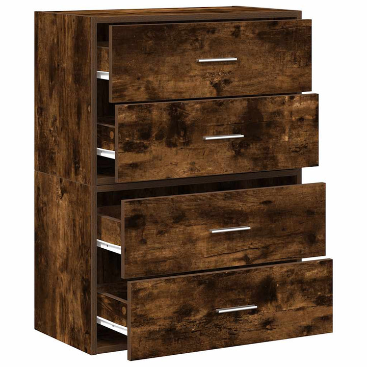 skabe med 2 skuffer 2 stk. 60x31x40 cm røget egetræsfarve