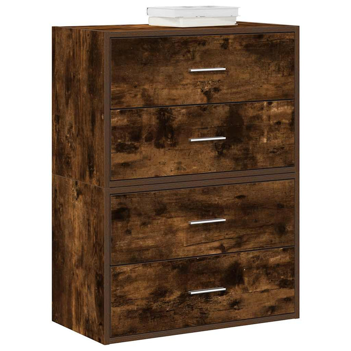 skabe med 2 skuffer 2 stk. 60x31x40 cm røget egetræsfarve