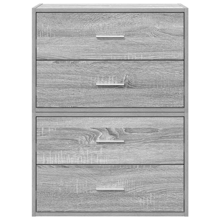 skabe med 2 skuffer 2 stk. 60x31x40 cm grå sonoma-eg