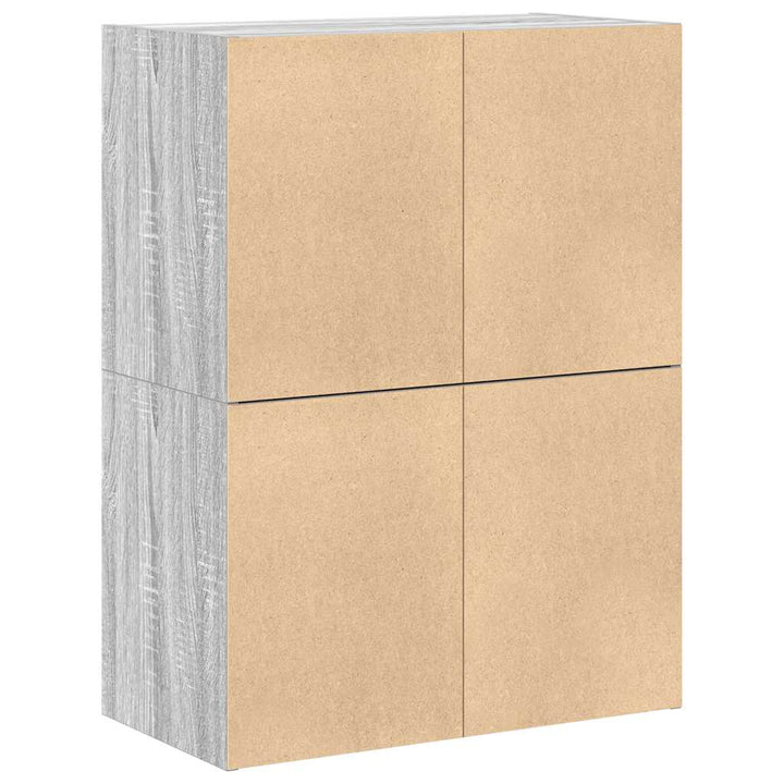 skabe med 2 skuffer 2 stk. 60x31x40 cm grå sonoma-eg
