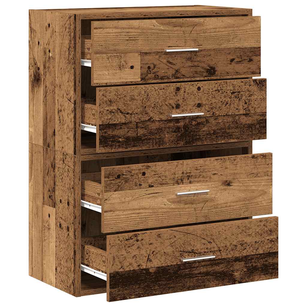 skabe med 2 skuffer 2 stk. 60x31x40 cm antikt træ