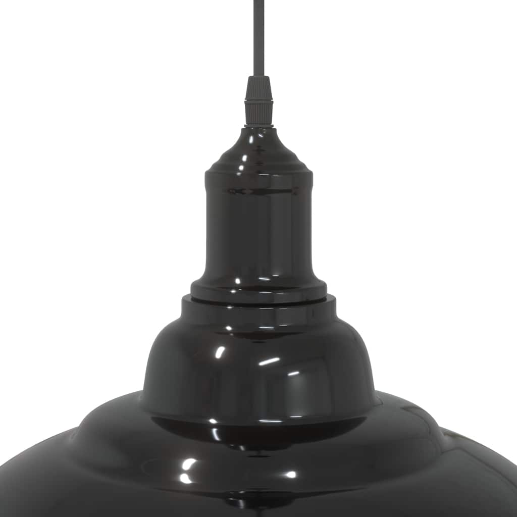 pendellampe højdejusterbar E27 Ø 31 cm metal glans sort