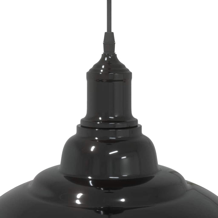 pendellampe højdejusterbar E27 Ø 31 cm metal glans sort