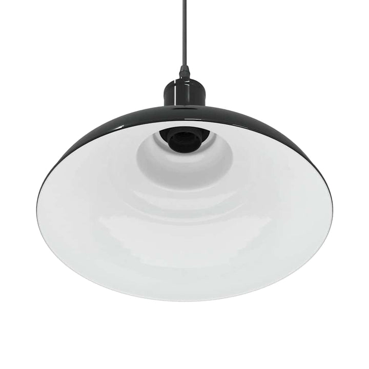 pendellampe højdejusterbar E27 Ø 31 cm metal glans sort