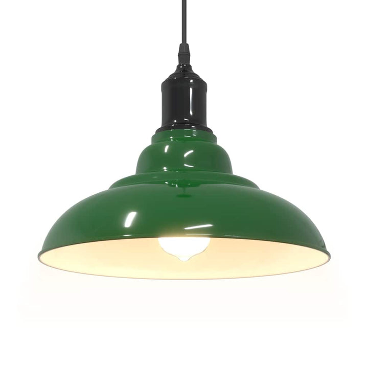 pendellampe højdejusterbar E27 Ø 31 cm metal glans grøn