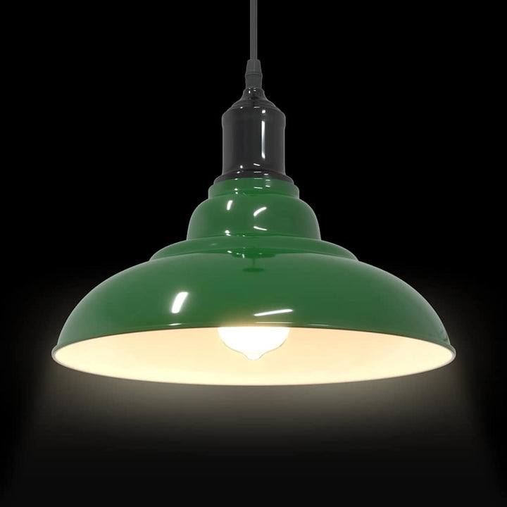 pendellampe højdejusterbar E27 Ø 31 cm metal glans grøn