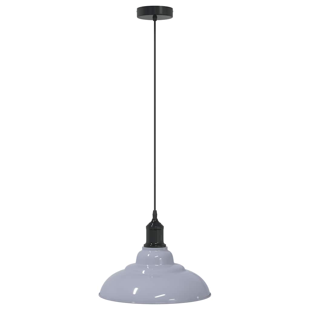 pendellampe højdejusterbar E27 Ø 31 cm metal glans grå