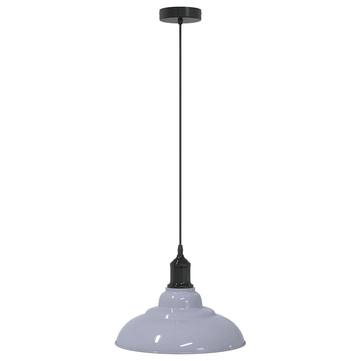 pendellampe højdejusterbar E27 Ø 31 cm metal glans grå