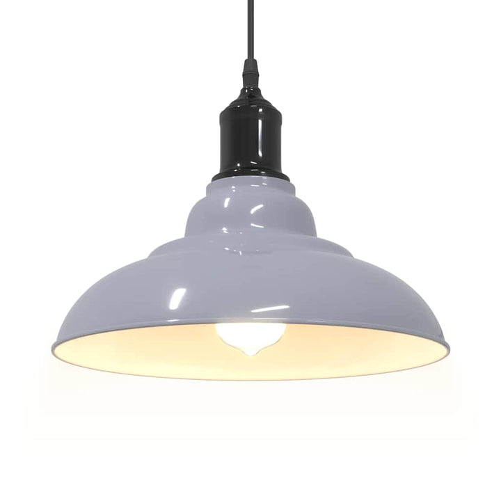 pendellampe højdejusterbar E27 Ø 31 cm metal glans grå