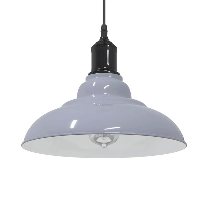 pendellampe højdejusterbar E27 Ø 31 cm metal glans grå