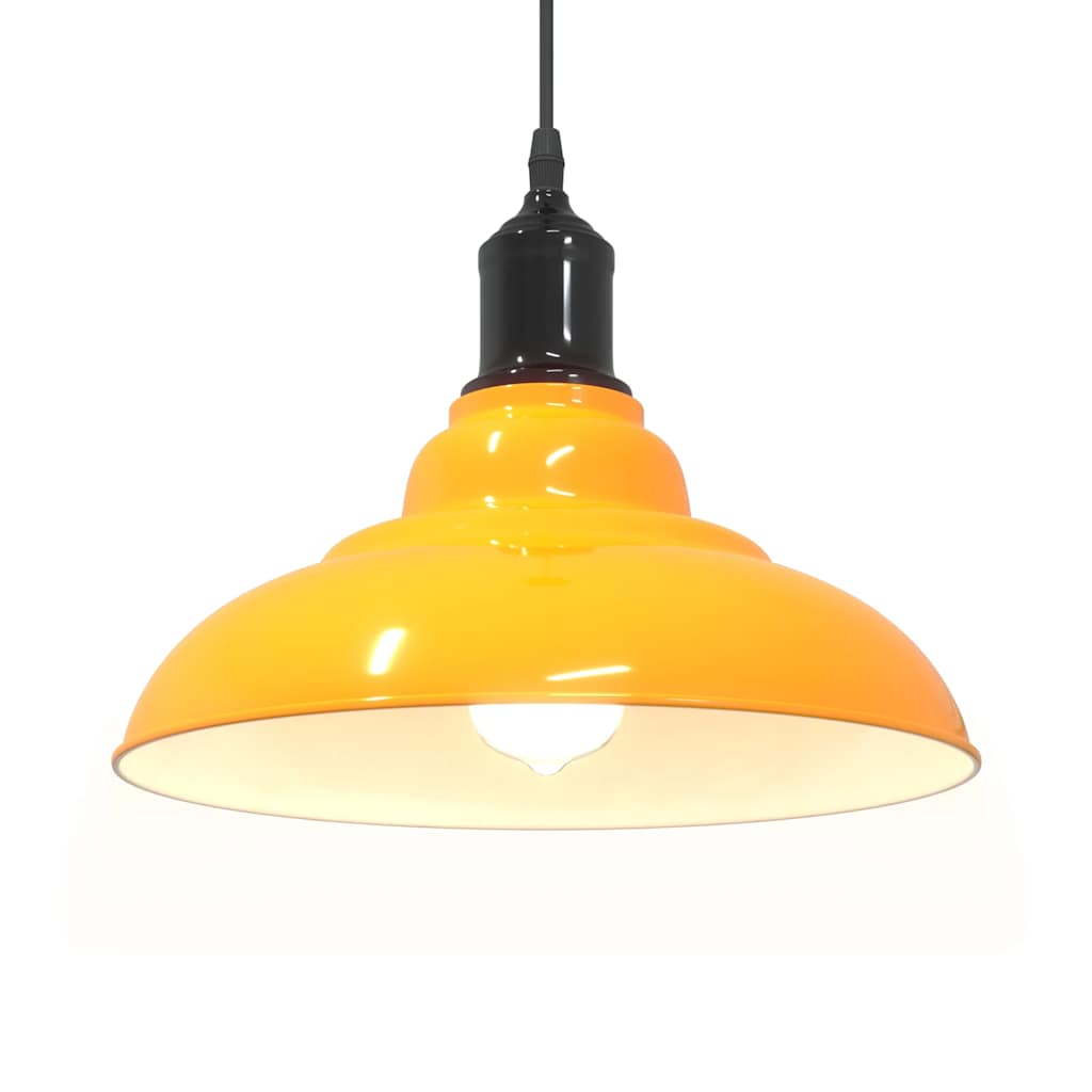 pendellampe højdejusterbar E27 Ø 31 cm metal glans gul