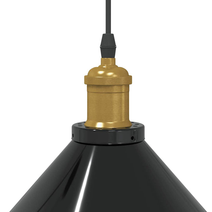 pendellampe højdejusterbar E27 Ø 22 cm metal glans sort
