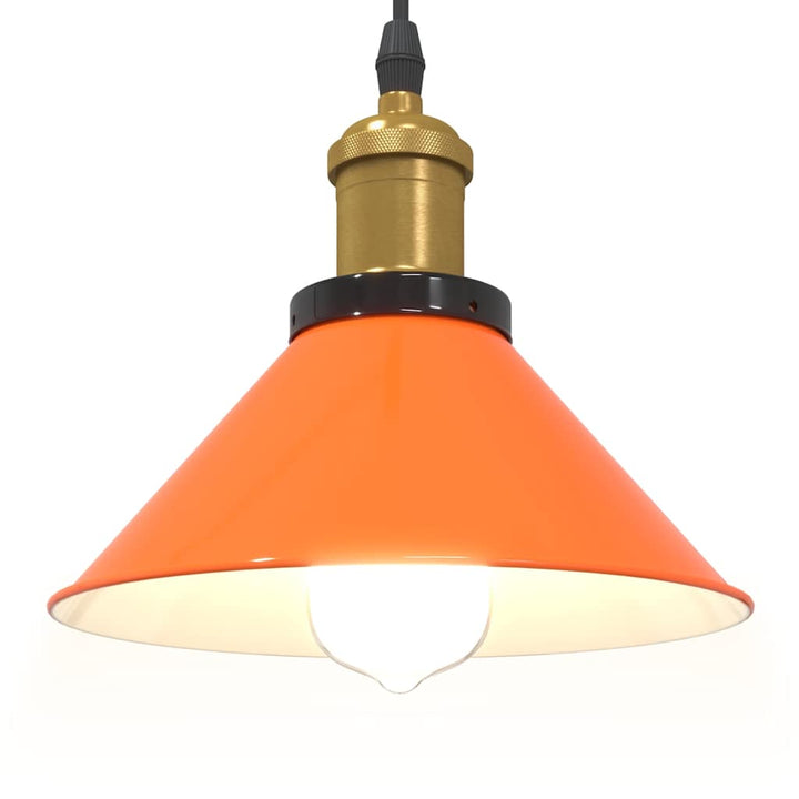 pendellampe højdejusterbar E27 Ø 22 cm metal glans orange