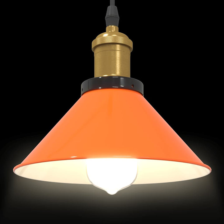 pendellampe højdejusterbar E27 Ø 22 cm metal glans orange