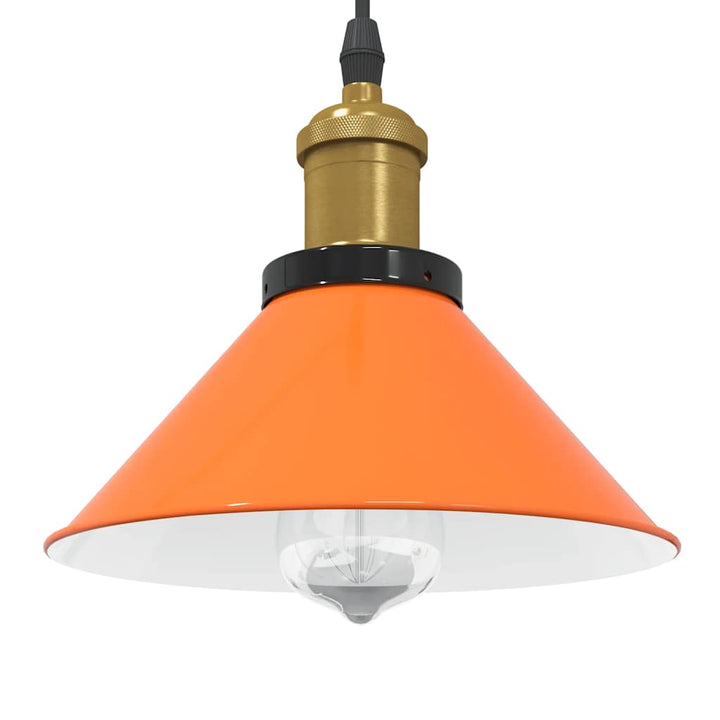 pendellampe højdejusterbar E27 Ø 22 cm metal glans orange