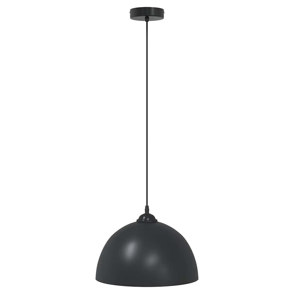 pendellamper 2 stk højdejusterbar E27 Ø 30 cm metal sort
