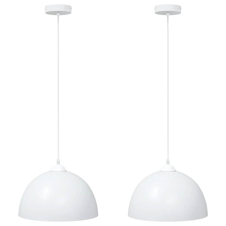 pendellamper 2 stk højdejusterbar E27 Ø 30 cm metal hvid