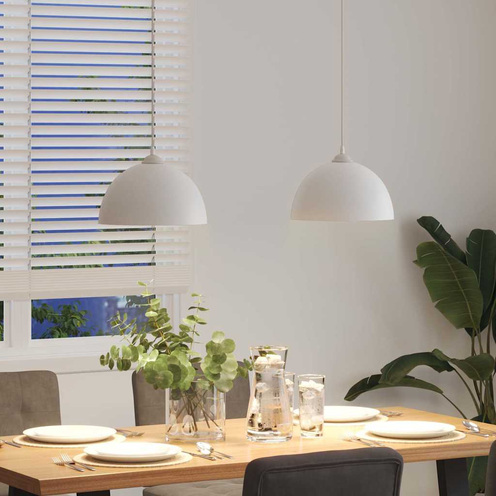 pendellamper 2 stk højdejusterbar E27 Ø 30 cm metal hvid