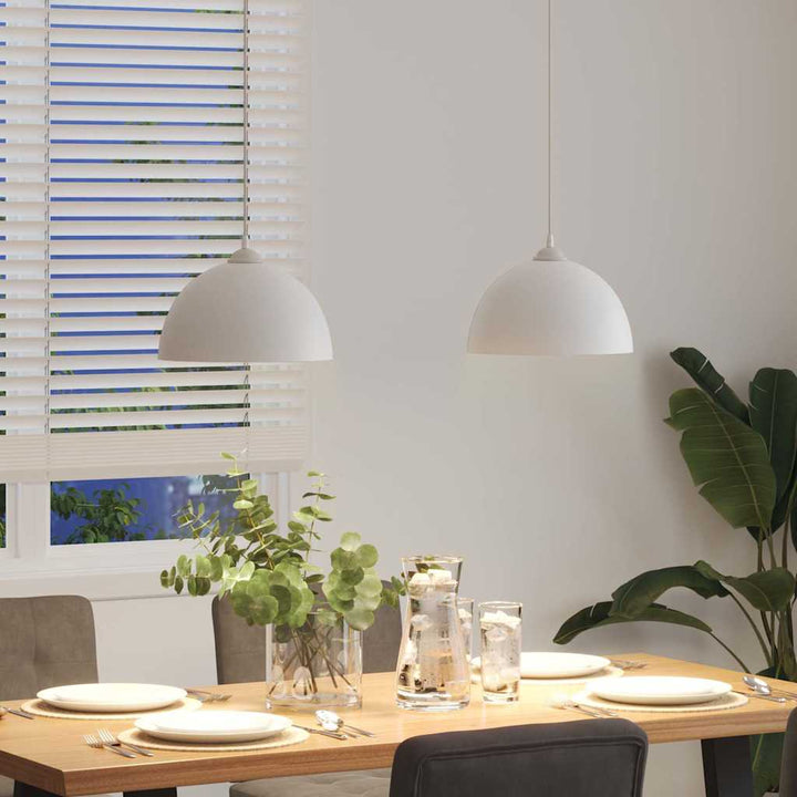 pendellamper 2 stk højdejusterbar E27 Ø 30 cm metal hvid