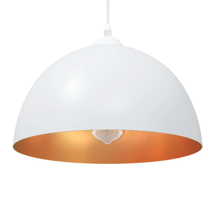 pendellamper 2 stk højdejusterbar E27 Ø 30 cm metal hvid