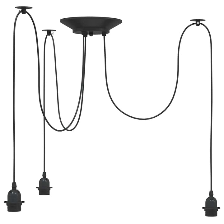 pendellampe med 3 lampeholdere E27 metal sort