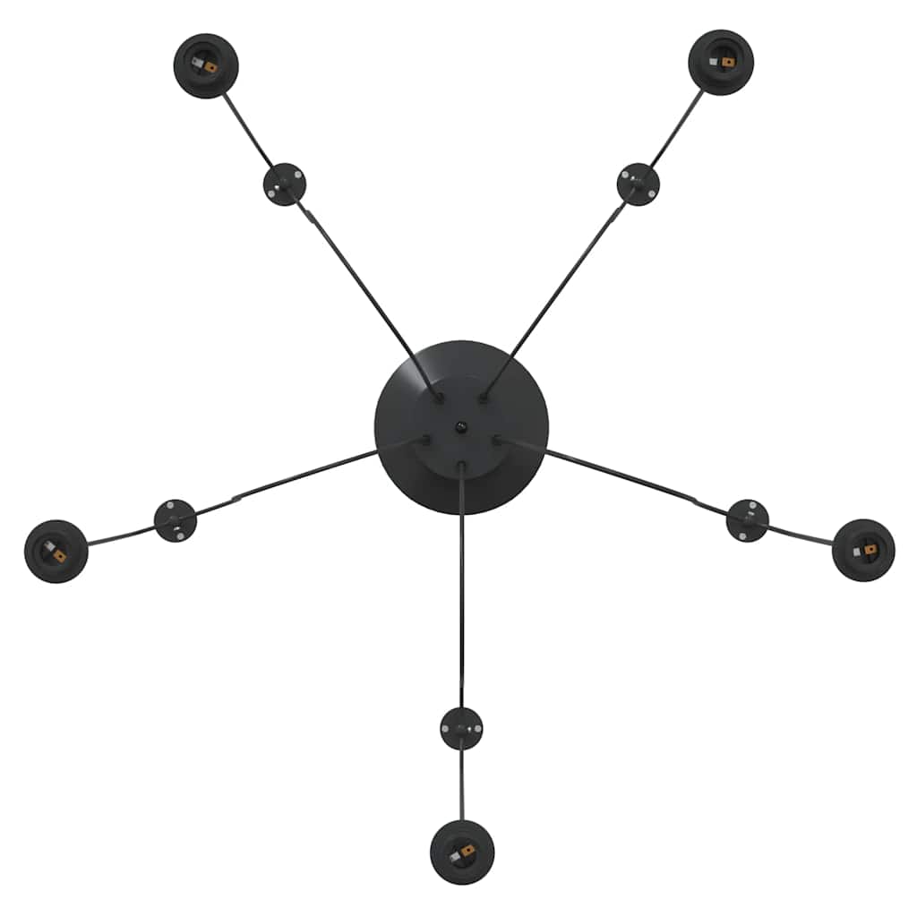 pendellampe med 5 lampeholdere E27 metal sort