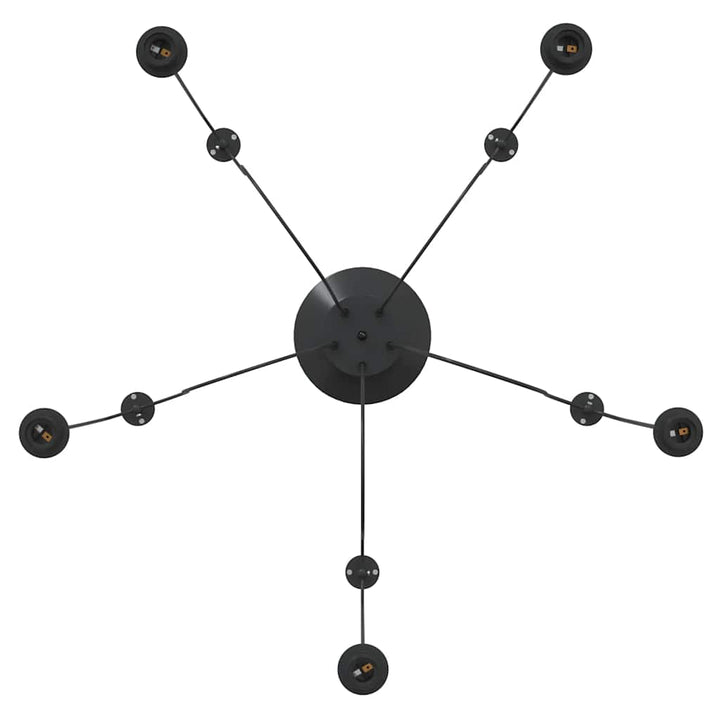 pendellampe med 5 lampeholdere E27 metal sort