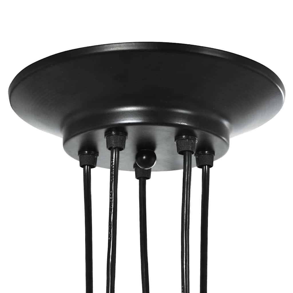 pendellampe med 5 lampeholdere E27 metal sort