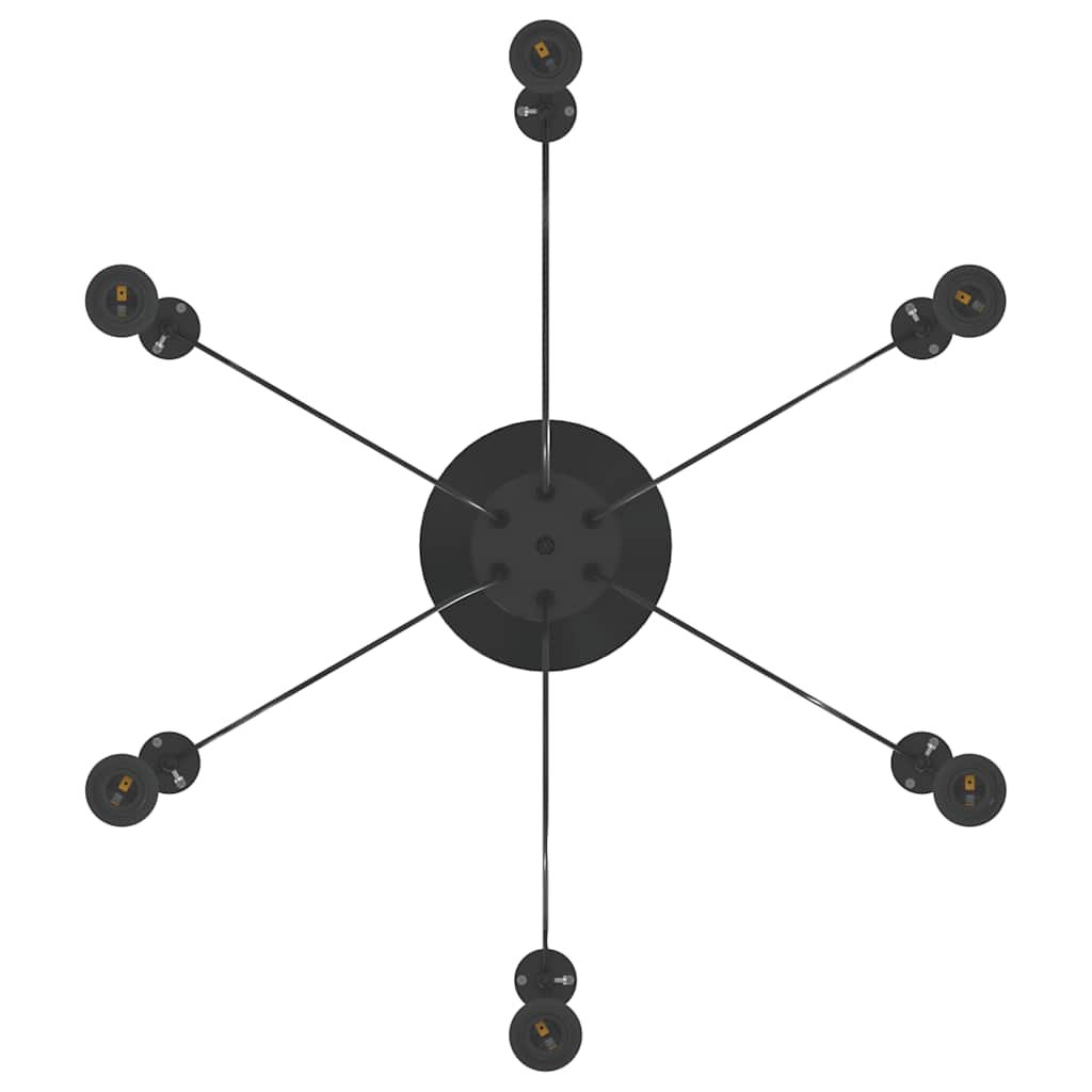 pendellampe med 6 lampeholdere E27 metal sort