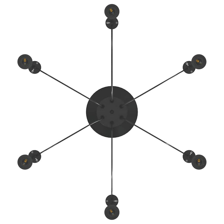 pendellampe med 6 lampeholdere E27 metal sort