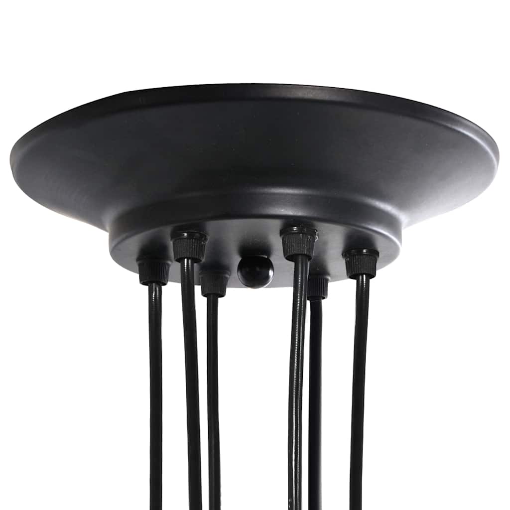 pendellampe med 6 lampeholdere E27 metal sort