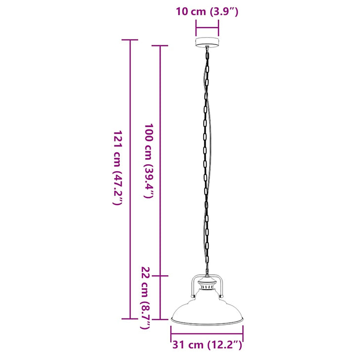 pendellampe E27 Ø 31 cm jern sort