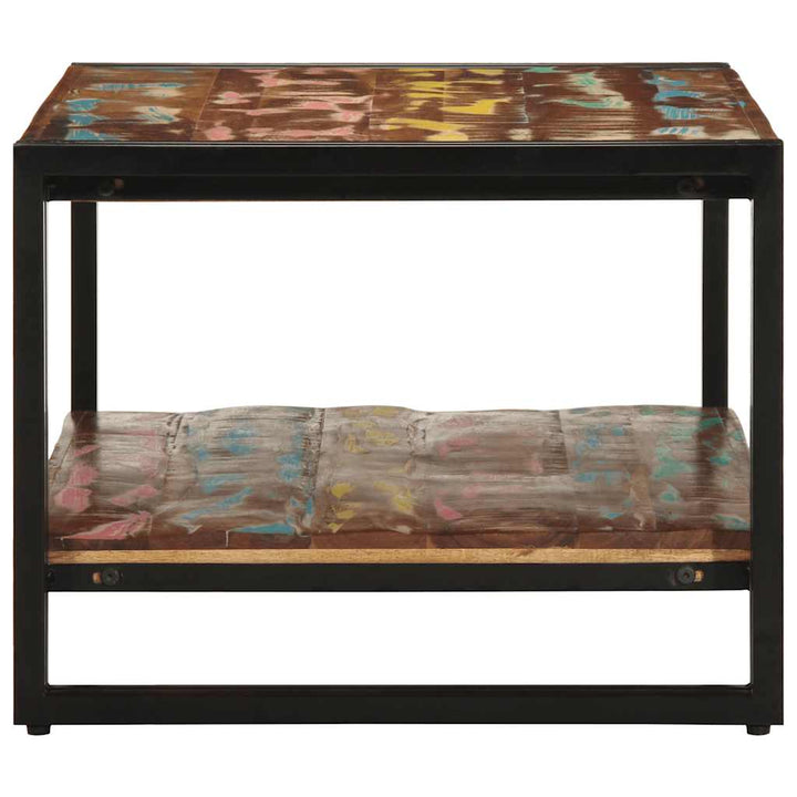 sofabord 90x50x38 cm massivt genbrugstræ flerfarvet