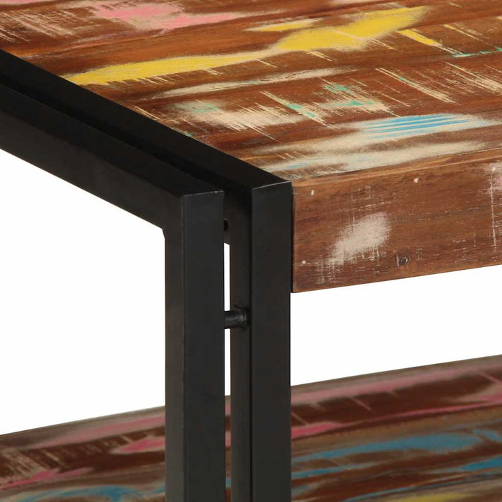 sofabord 90x50x38 cm massivt genbrugstræ flerfarvet