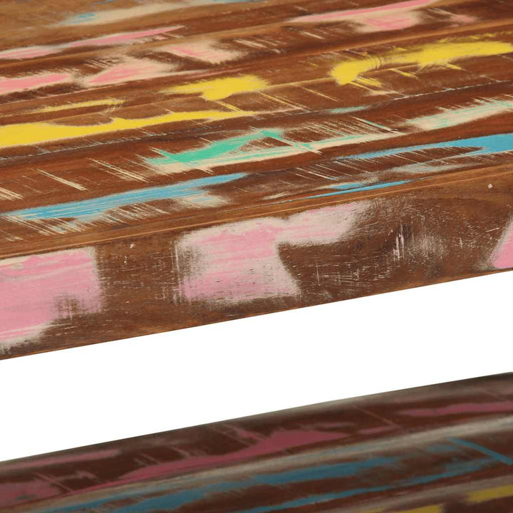 sofabord 90x50x38 cm massivt genbrugstræ flerfarvet