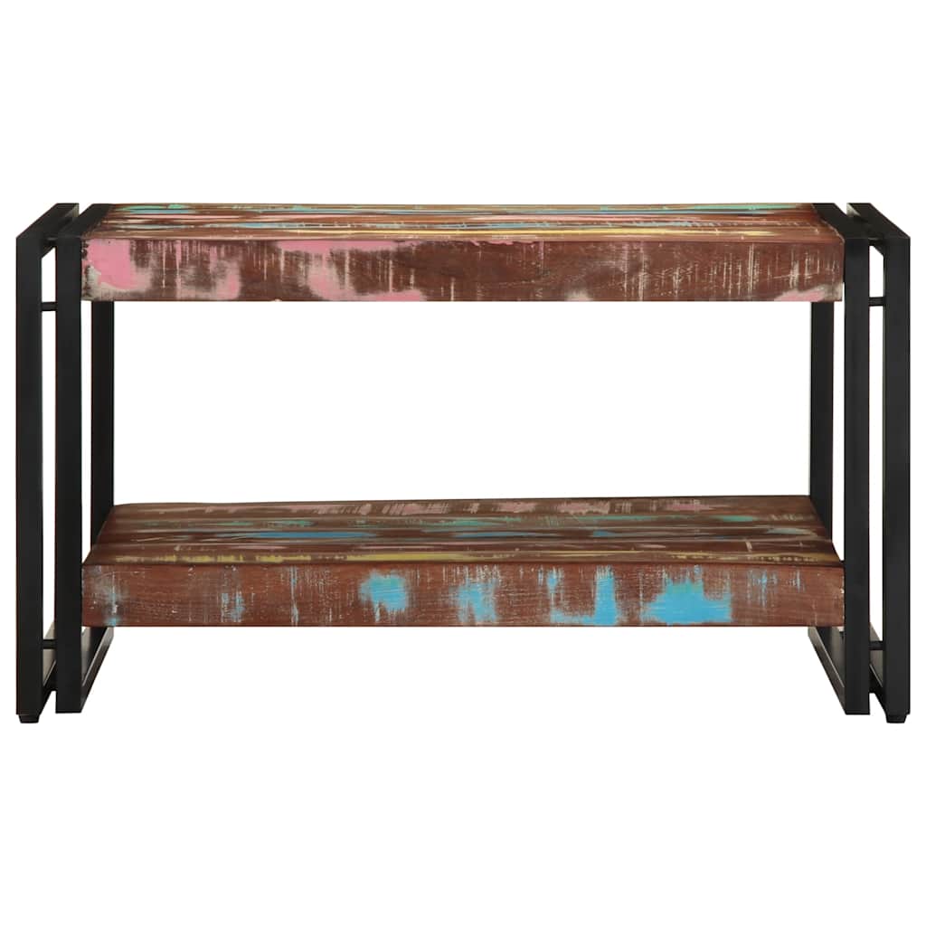 sofabord 70x50x38 cm massivt genbrugstræ flerfarvet