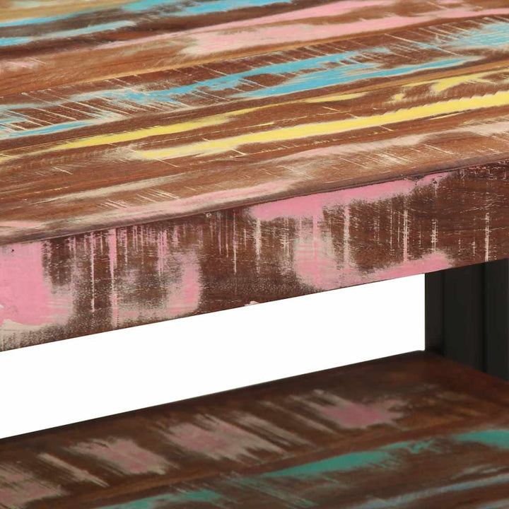 sofabord 70x50x38 cm massivt genbrugstræ flerfarvet